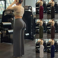 DFHKN Logo Scrunch Straight Leg Pants Butt Lifting Sculpting Wide Leg Leggings Gym Yoga Jogging Push Up Women Baggy Sweatpants