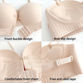 FINETOO Front Closure Push Up Bras Sexy Seamless Plunge No Steel Brassiere Thick Female Underwear Solid Color Invisible Lingerie