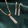 Luxury Fashion Jewelry Set for Women Sparkly Rhinestone Crystal Zircon Collar Necklace Earrings Sets Wedding Bridal Party Set