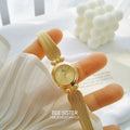 Luxury Business Women For Watches High-end Jewelry Wheat Strap Quartz Watch Gold White Surface Circular Dial Ladies' Wristwatch