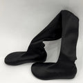 Aneikeh 2027 Fashion Women Black Stretch Sock Boots Round Toe Flat Sole Knee High Pull On Slim Fit Autumn Winter Footwear