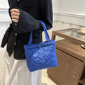 Portable Solid Color Handbag Puffer Bubbles Lightweight Tote Bags Large Capacity Shoulder Bag