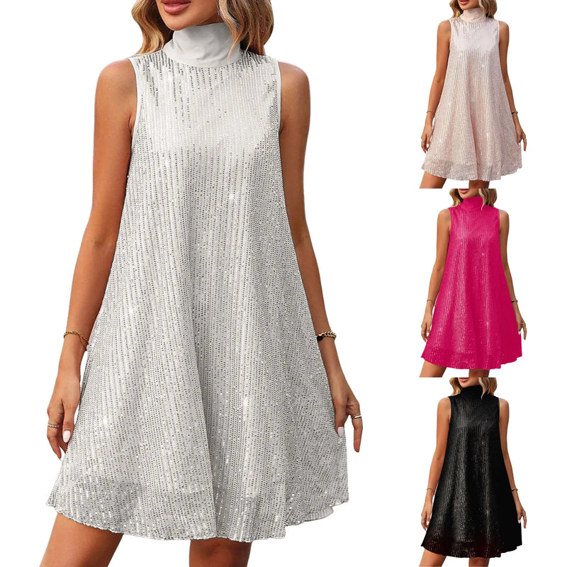 Dresses For Women 2024 Casual Ladies V Neck Suspender Elegant Sequin Dress Vestidos De Fiesta