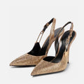 Women High Heels Stiletto Luxury Rhinestones Sequined Buckle Women Pumps Elegant Pointed Toe Slingbacks Stiletto High Heels Spring Summer Fashion Shoes