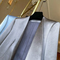 Acetate Ultra-Gloss Short Small Suit Jacket 2026 Spring Autumn New Slim-Fit Satin Gray Blazer V-Neck Jackets Female Elegant