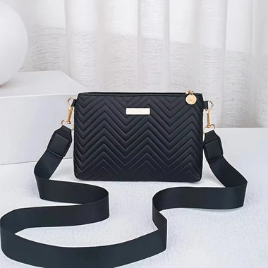Elegant Quilted Women's Shoulder Bag PU Adjustable Crossbody Bag Lightweight Shoulder Strap Small Shoulder Purse Ladies Handbag