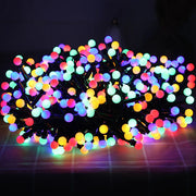 Party Outdoor Christmas String Lights Waterproof LED Holiday Fairy String Light 8 Modes Christmas Round Ball Garden Garland Lights for Party Indoor Outdoor Decor