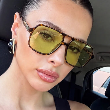 New Fashion Large Frame Double Beam Sunglasses Sunshade Glasses for Fashion Party outings Square Multicolor Fashion Sun Glasses