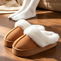 Fluffy Fur Thick Bottom Mules Slippers Women Winter 2026 Warm Short Plush Outdoor Slippers Brand Suede Cotton Shoes for Women
