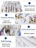 Oligai Floral Print Midi Sundress Elegant Spaghetti Strap Flowy Dress Aussie Summer Women Boho Chic Beach Dress