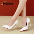 Women's High Heels Fashion Large Size 45 Pointed Toe Stiletto High Heels 12cm Women's Shoes Banquet Bar Wedding Shoes Red  Pink