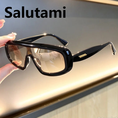 New Fashion One-Piece Oversized Frame Women Sunglasses Men High-End Brand Party Sun Glasses Outdoor Cycling Uv400 Eyewear Shades
