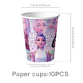 Party Disposable Set K-Pop Theme Disposable Tableware Set for Kids Birthday Baby Shower Party - Paper Plates Cups And Tablecloth with Birthday Banner