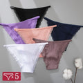 FINETOO 5Pcs Lace Cotton Solid Briefs For Women Sexy Comfortable Panties Female Soft Underwear Breathable Intimates Lingerie
