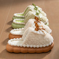 Bow 2026 New Cotton Slippers Women's Winter Indoor Home Soft Sole Non-Slip Warm Plush Thick-Soled Confinement Shoes