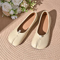 Japanese Style Ninja Shoes Women Cozy Faux Leather Flats Soft Sole Split Hoof Toe Loafers Femme Mocasines Ladies Ballerina Shoes