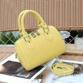 Genuine Leather Boston Bag for Women Soft Pillow Handbag Natural Tumbled Leather Crossbody Purse Elegant Top Handle Bag