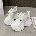 10CM Height Increasing Women's Chunky Sneakers Lace Up Platform Casual Shoes Zapatillas De Mujer Size 34-39 Zapatos De Mujer