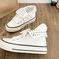 2026 Fresh Women Canvas Shoes High Top Female Flat Canvas Sneakers Lace Up Student Black Sport Shoes Pink Girls Shoe Summer