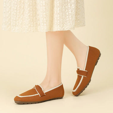 Ladies' flat shoes, woven loafers