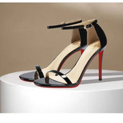 Strap sandals for women with slim heels for the summer of 2026, featuring exposed toes, sexy and fashionable nude high heels