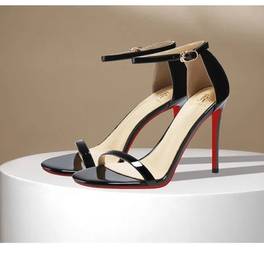 Strap sandals for women with slim heels for the summer of 2026, featuring exposed toes, sexy and fashionable nude high heels
