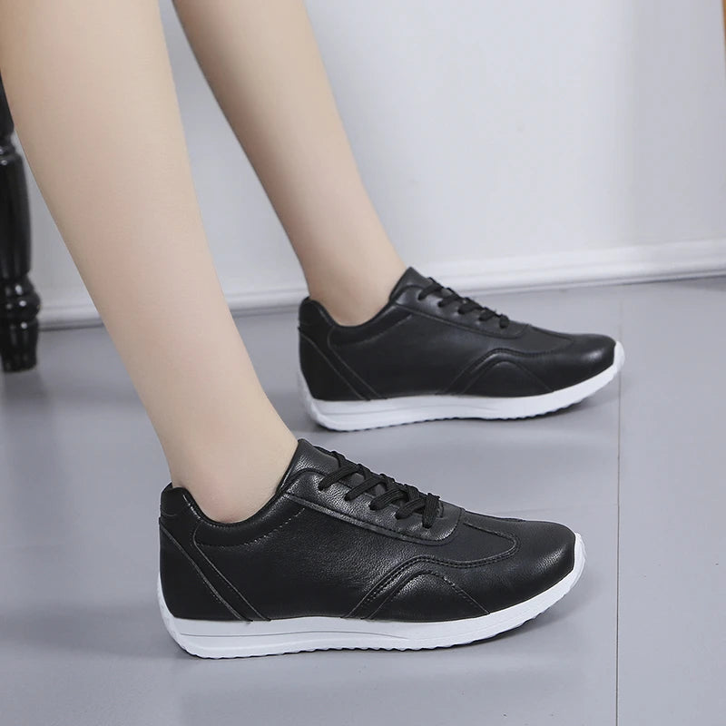 2024 Spring Summer Little White Shoes Female Black Flat Leather Sneakers Loafers Women Casual Shoe Zapatillas Mujer Chaussure