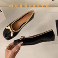 split Toe Shoes Tabis Ballet Flats Women Black Leather loafers Mary Janes Plus Size 44 Butterfly Knot Ballerinas Zapatos mujer