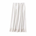 Thin Ice Silk Modal Female Half Length Skirt Lace Anti-glare Underskirt Mesh Flower Pure Color Half Slip Dress Petticoat