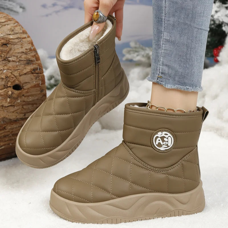 Leisure style women's ankle boots, with a three-dimensional quilted design, trendy street-style boots, women's casual boots