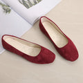 Women'S Flat Shoes Suede Shallow Mouth Women'S Single Shoes Comfortable Flat Casual Shoes Solid Color Daily Commuting Shopping