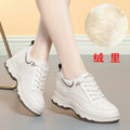Women Shoes Spring Autumn Fashion Chunky Causal Women Mother Shoes Walking Comfortable Soft Leather Running Non-slip Soft Leather Sneakers