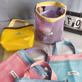 Homefish Foldable Mesh Cosmetic Bag Ins Style Bright Color Portable Women Summer Toiletry Storage Bag Beach Makeup Pouch
