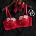 Beauwear Demi Cup Bra with Wire Floral Lace Bras for Women Unlined Lingerie