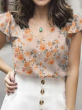 2025 ZANZEA Summer Women Short Sleeve V Neck Tops Bohemian Floral Printed Blouse Casual Beach Blusas Chemise Elegant Party Shirt