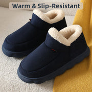 Bebealy Winter Fur Men Slippers Men Shoes Outdoor Nonslip Short Plush Men Slippers Casual Fuzzy House Ankle Men Boots Flat Shoes