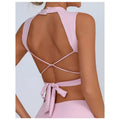 PMWRUN Sports Bra Yoga Clothing Beauty Back Backless Quick-Drying Strap Sporty Woman Top Fitness Yoga Wear Sportswear