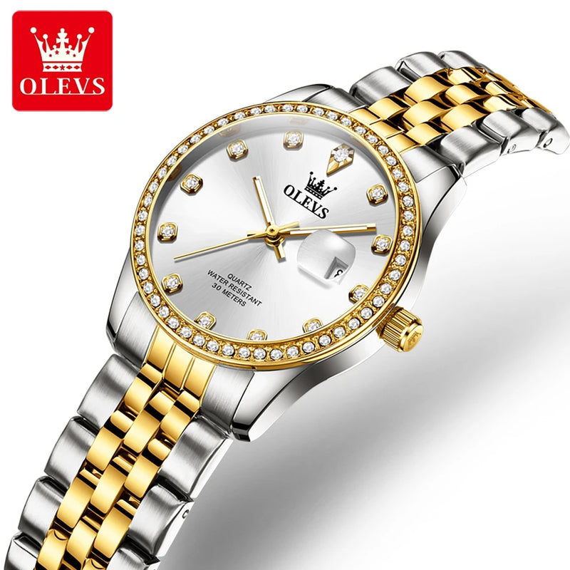 OLEVS 3629 Women Watch Original Simple Watches For Women Quartz Wristwatch Automatic Date Waterproof Luminous Gifts For Women