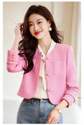 Pink Jacket Spring And Autumn 2026 New French High-End Short Outcoat for Women Blazer Yellow Suit Jackets Fashion Top Trench Coa