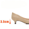Women Shoes Kitten Heels Maogu Low Heel Pumps Lady Pointed Toe Kitten Heels Female Green Flock Plus Size 43 44 45 46 Red Shoes 2023 Women 5cm High Heels