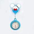 Retractable Cartoon Pattern Nurse Doctor Pocket Hang Clips Watches Colourful Hospital Medical Women Mens Badge Reel Clock