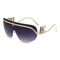2027 Luxury Oversized Shield Sunglasses Gold Metal Design Gradient Lens Sun Glasses UV400 Protection Women Shades Sunglass Top