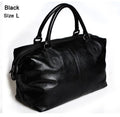 Women Handbag Tote Bag Fashion Genuine Leather Travel Bag Men's Luggage Bags Large Male Duffle Bag Weekend Women Shoulder Bag Big Tote Handbag Black