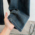 Autumn 9XL Tapered Jeans For Women Simple Elastic Waist Loose Denim Pants American Casual Fashion Retro Splicing Trousers