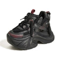 Women High Platform Breathable Mesh Sneakers Summer Vulcanized Shoes 10CM Heels Leather Casual Shoes Chunky Dad Sport Sneakers