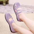 Women's Slip-on Flat Embroidered Shoes, Soft Sole Elastic Mom Shoes - Lightweight, Comfortable And Effortless Slips On 2025