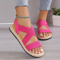 Soft-soled Lightweight Casual Elastic Strap Sports Sandals for Women, Summer Non-Slip Flat Beach Shoes, New Women's Shoes