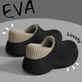 Chunky Platform Waterproof Plush Slippers Women Outdoor Non Slip Thicken Warm Sport Cotton Shoes Couple Thick Sole Plush Slides