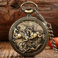 Retro Pocket Watch for Men Women Manual Mechanical Watches Pendant FOB Chain Handwind Skeleton Clock Reloj Gift
