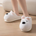 Animal Dog Fluffy Slippers For Women House Winter Cartoon Mules Platform Shoes Girls New Indoor Fuzzy Fur Slides Unisex Non-Slip